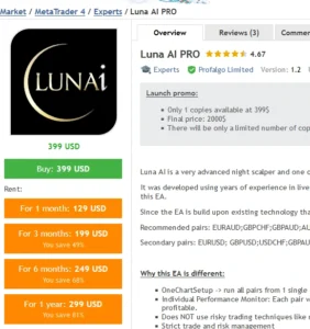 Luna AI PRO price