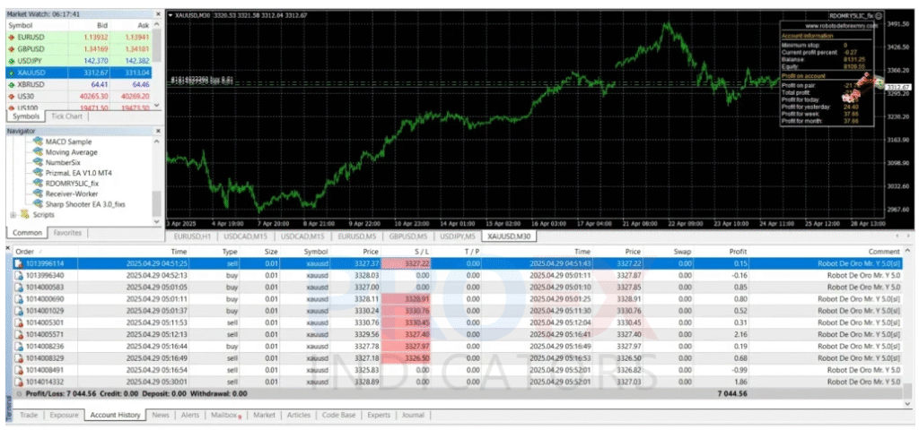 ROBOT DE ORO MR. backtest 1