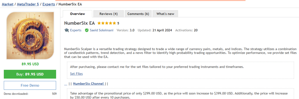 NumberSix EA vendor